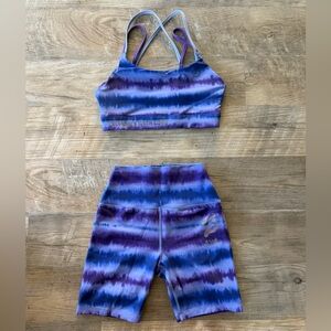 Peloton Purple and Blue Tie-Dye Sports Set size small